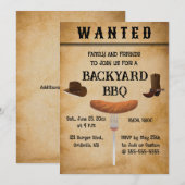 Invitation modifiable pour BBQ de style western da (Devant / Derrière)