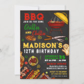 Invitation modifiable pour fête avec BBQ et détent (Devant)