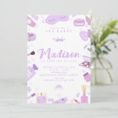 Invitation modifiable pour fête d'anniversaire Spa (Debout devant)