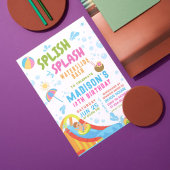 Invitation modifiable pour fête de glissade aquati