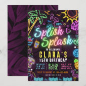 Invitation modifiable pour la 15e fête d'anniversa (Devant / Derrière)