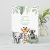 Invitation modifiable pour la baby shower d'un pet (Debout devant)