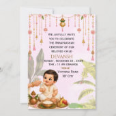 Invitation modifiable pour la cérémonie du riz ind (Devant)