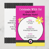 Invitation modifiable pour l'anniversaire de la pe (Devant / Derrière)