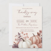 Invitation modifiable pour le dîner de Thanksgivin (Devant)