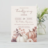 Invitation modifiable pour le dîner de Thanksgivin (Debout devant)
