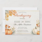 Invitation modifiable pour le dîner de Thanksgivin (Devant)