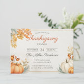 Invitation modifiable pour le dîner de Thanksgivin (Debout devant)