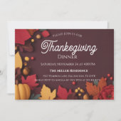 Invitation modifiable pour le dîner de Thanksgivin (Devant)