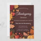 Invitation modifiable pour le dîner de Thanksgivin (Devant)