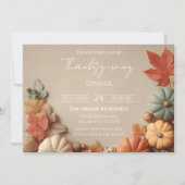 Invitation modifiable pour le dîner de Thanksgivin (Devant)