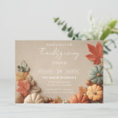 Invitation modifiable pour le dîner de Thanksgivin (Debout devant)