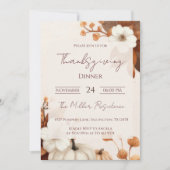 Invitation modifiable pour le dîner de Thanksgivin (Devant)