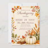 Invitation modifiable pour le dîner de Thanksgivin (Devant)