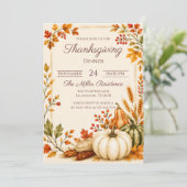 Invitation modifiable pour le dîner de Thanksgivin (Debout devant)