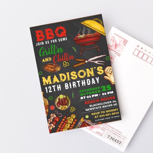 Invitation modifiable pour soirée BBQ Grill et dét