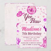 Invitation modifiable pour soirée disco cowgirl (Devant / Derrière)