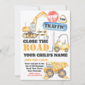 Invitation modifiable pour un chantier de construc (Devant)