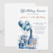 Invitation modifiable pour un dîner d'anniversaire (Devant / Derrière)