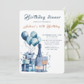 Invitation modifiable pour un dîner d'anniversaire (Debout devant)