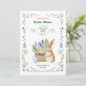Invitation modifiable pour un potluck de Pâques (Debout devant)