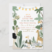 Invitation modifiable pour une Baby Shower Jungle (Devant)