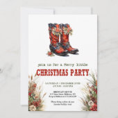 Invitation modifiable pour une fête de Noël countr (Devant)