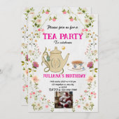 Invitation modifiable pour une fête de thé de Noël (Devant / Derrière)