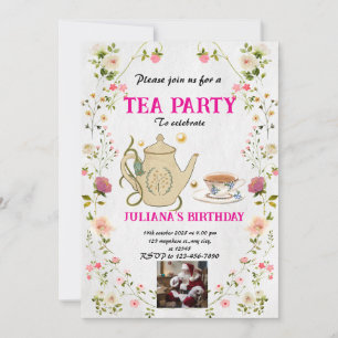 Invitation modifiable pour une fête de thé de Noël