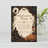 Invitation modifiable pour une fête d'Halloween (Debout devant)