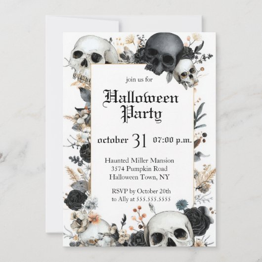 Invitation modifiable pour une fête d'Halloween (Devant)