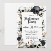 Invitation modifiable pour une fête d'Halloween (Devant / Derrière)