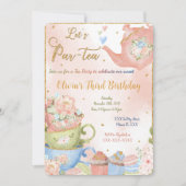 Invitation modifiable pour une fête du thé (Devant)