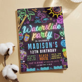 Invitation modifiable pour une fête glow Waterslid