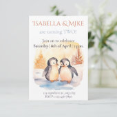 Invitation modifiable pour une fête jumelle à l'aq (Debout devant)