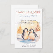 Invitation modifiable pour une fête jumelle à l'aq (Devant / Derrière)