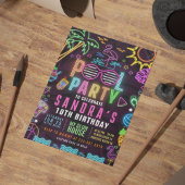 Invitation modifiable pour une Pool Party Glow Par