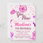 Invitation modifiable pour une soirée disco Cowgir (Devant)