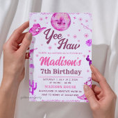 Invitation modifiable pour une soirée disco Cowgir