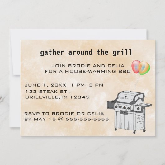 Invitation Modifiable Rassemblement autour du grill BBQ (Devant)