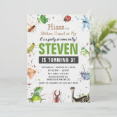 Invitation modifiable Reptile et insecte (Debout devant)