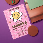 Invitation modifiable sourire fleur rétro