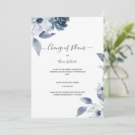 Invitation Modification des plans, annulation d'événements (Debout devant)