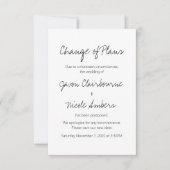 Invitation Modification des plans Replanifier le Mariage phot (Devant)