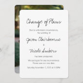 Invitation Modification des plans Replanifier le Mariage phot (Devant / Derrière)