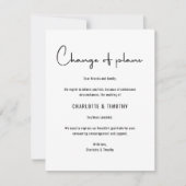 Invitation Modification des plans reportés Annulé Mariage (Devant)