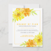 Invitation Modification du plan mariage marigold jaune annule (Devant)