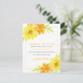 Invitation Modification du plan mariage marigold jaune annule (Debout devant)