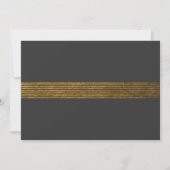 Invitation Modifier la date Elegant Dark Grey Gold Stripe Car (Dos)
