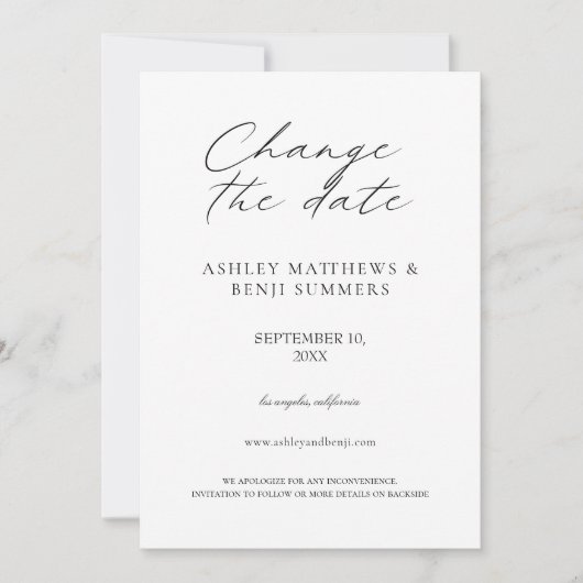 Invitation Modifier la date en blanc (Devant)